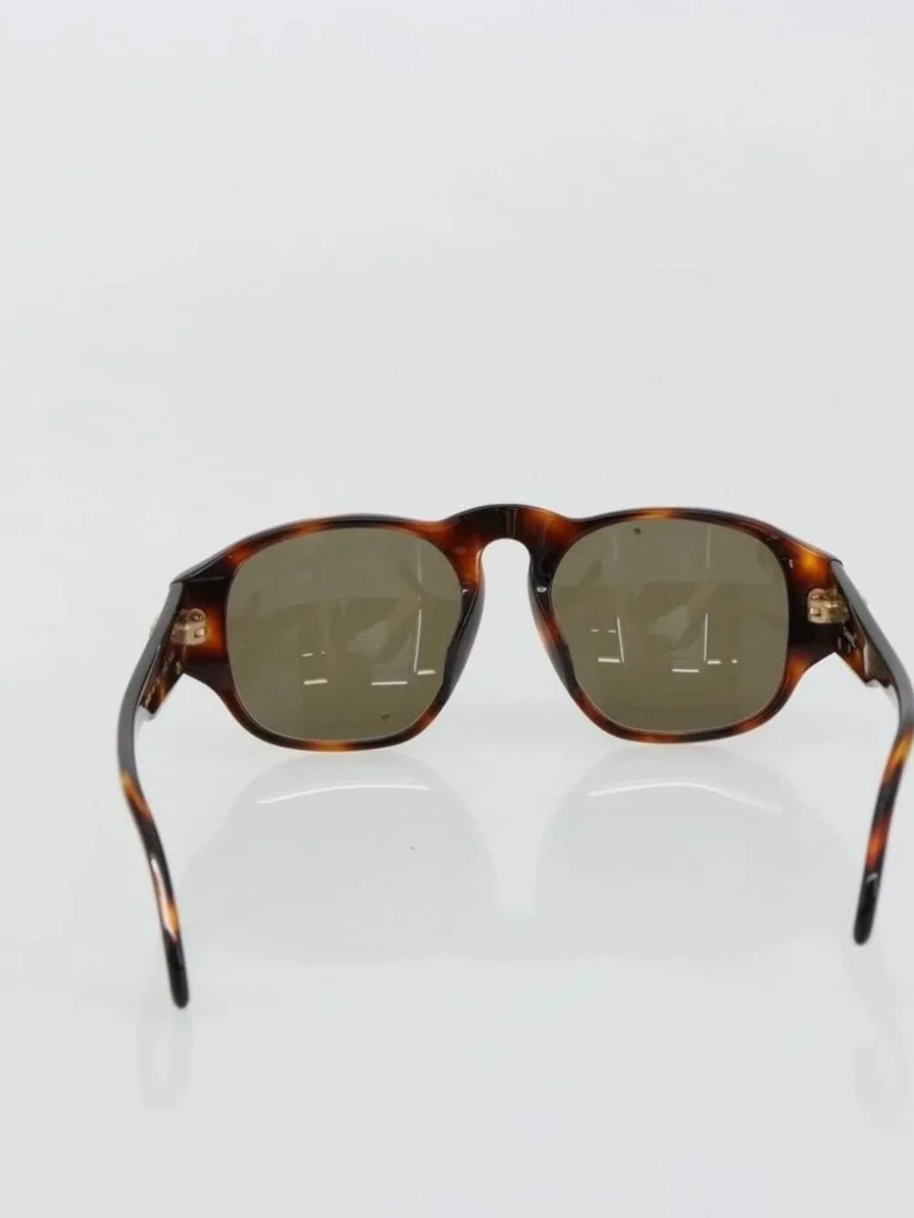 CHANEL COCO Mark Sunglasses plastic Brown CC Auth 178796